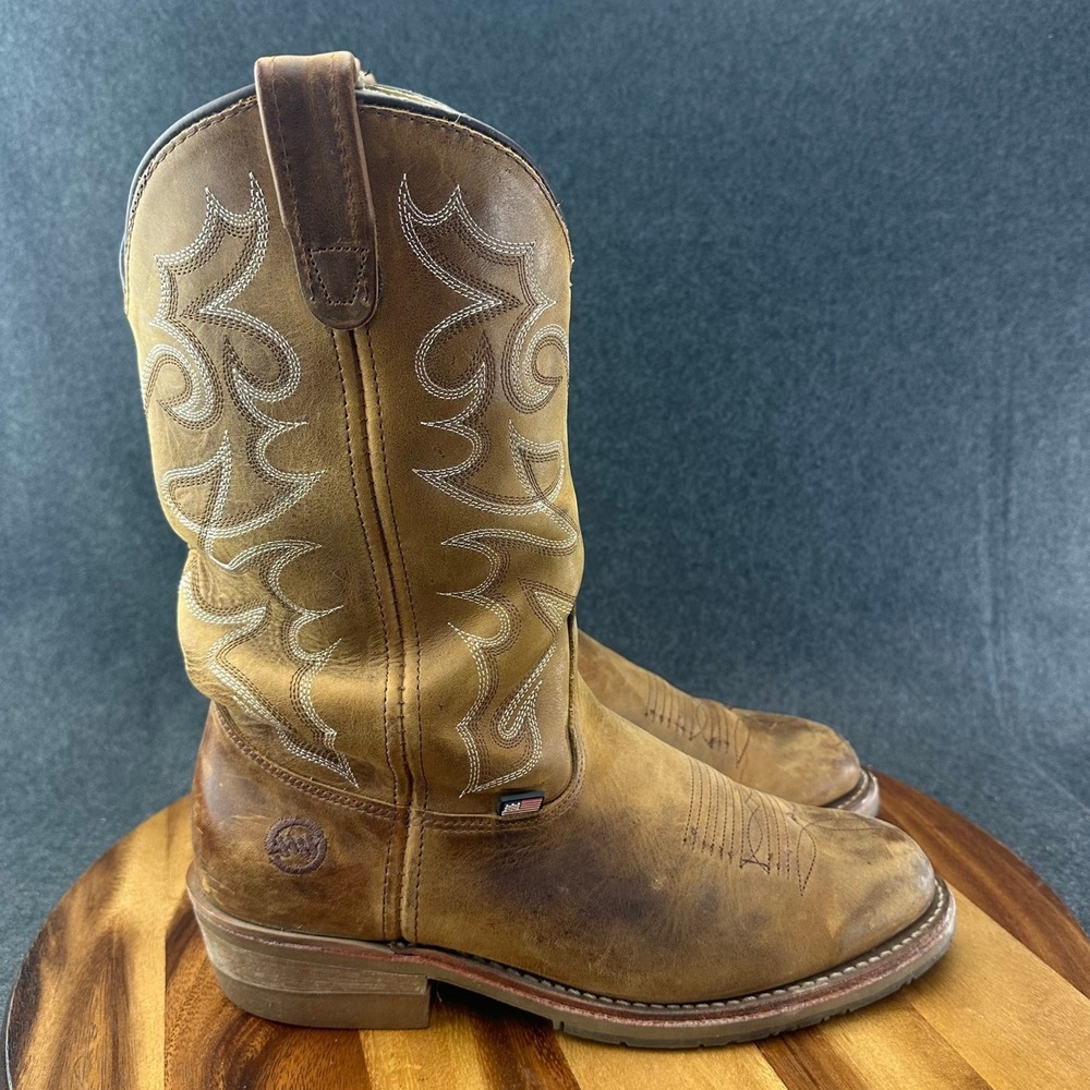 Double H Dylan DH1552 Cowboy Boots Mens 10 D Brown Leather USA Western Work